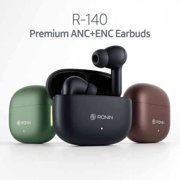 Ronin R-140 ANC & ENC Wireless Earbuds with AI Voice Assistant | Quad Mic ENC Function