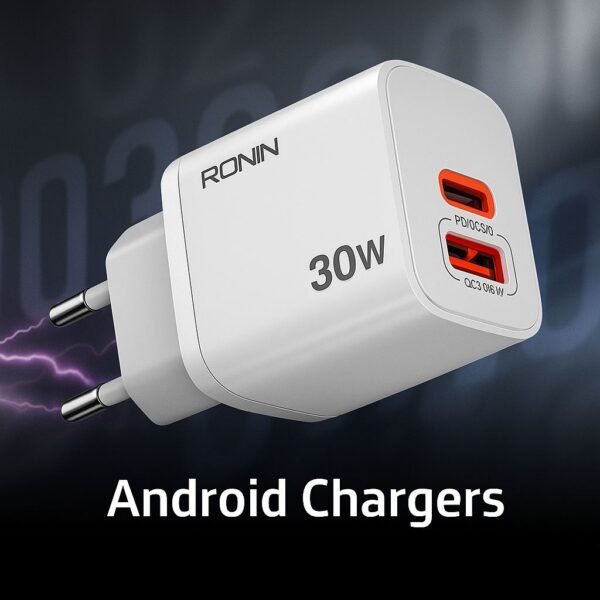 Ronin R-6030 30W GaN Fast Charger – USB-C & USB-A