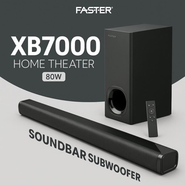 XB7000 2.1CH Soundbar with Subwoofer | Home Theater 80W Soundbar System